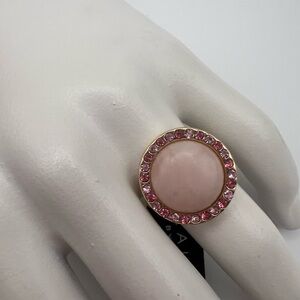 Isaac Mizrahi Pink and Gold Sparkling Ring